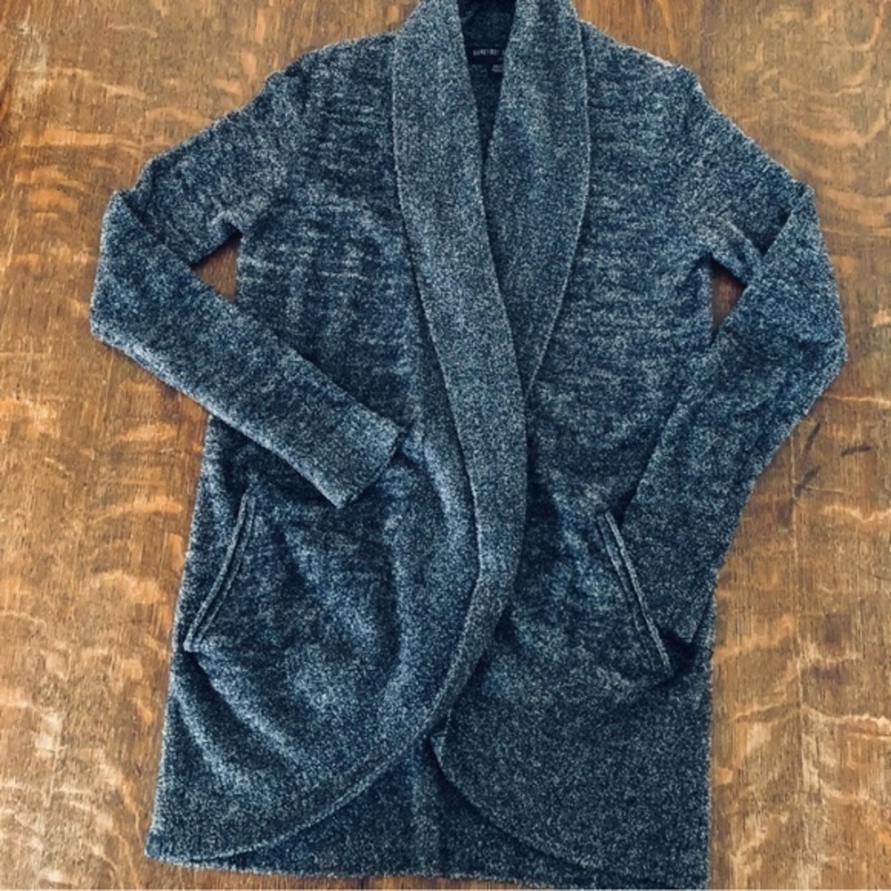 Barefoot Dreams Cozychic Lite Circle cardigan. Size small. Heather blue/gray.